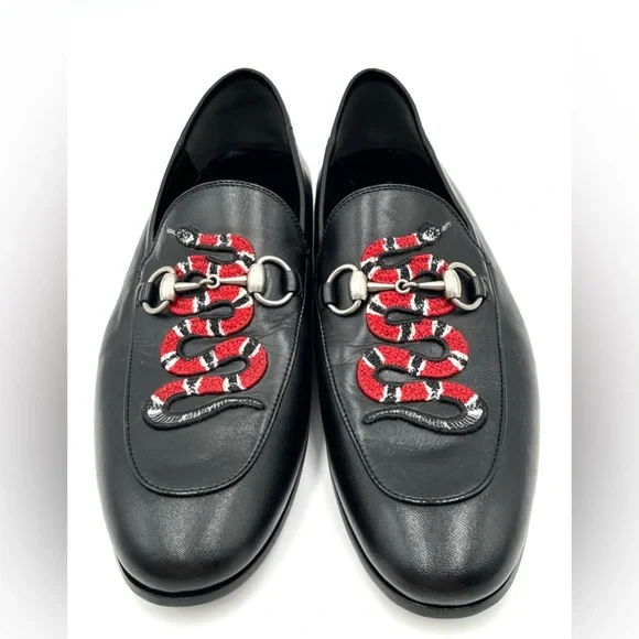 Gucci | Shoes | Gucci Brixton Kingsnake Leather Loafers  display picture 3